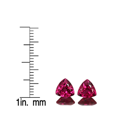7mm Trillion Rubellite Pair