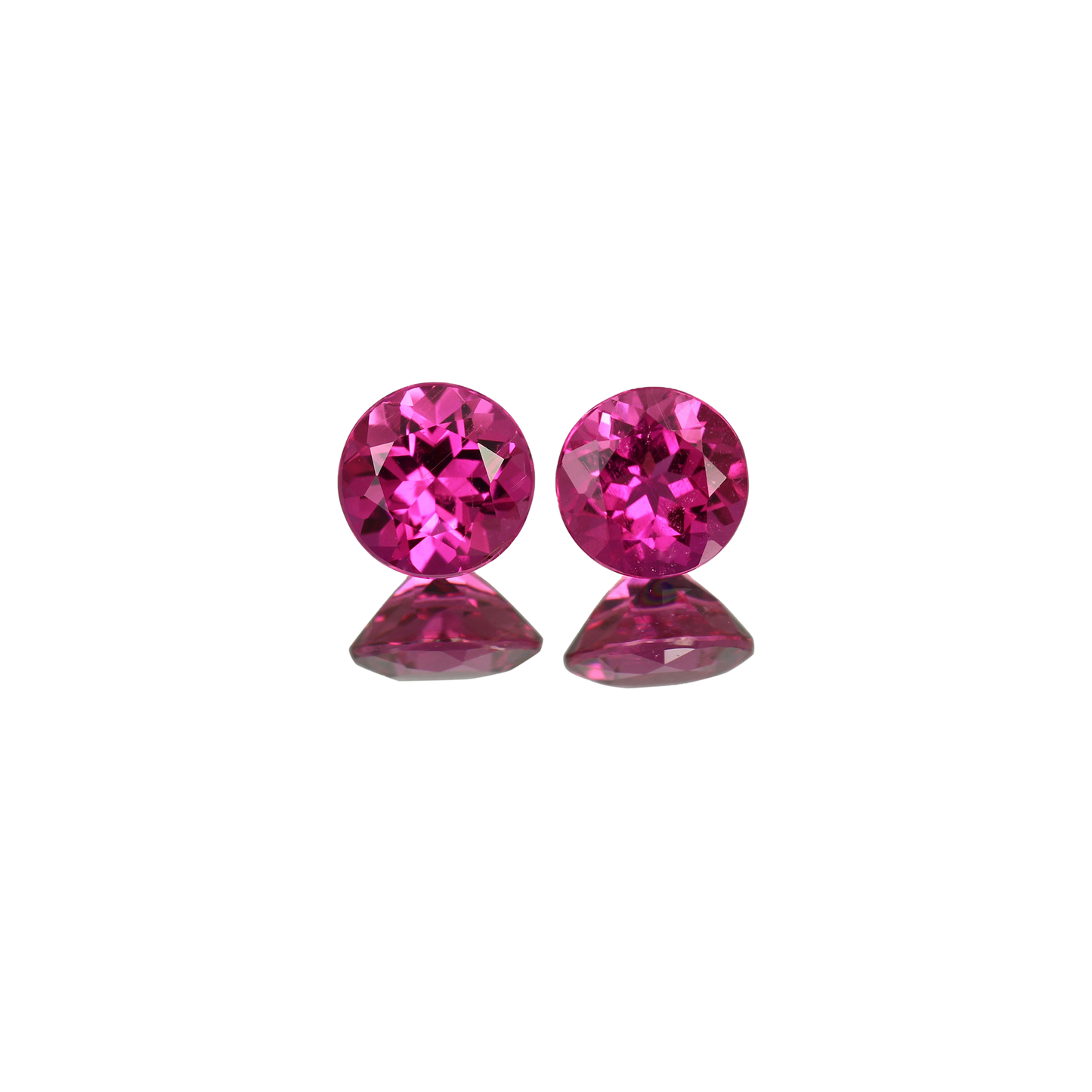 7mm Round Rubellite Pair