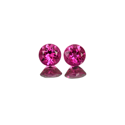 7mm Round Rubellite Pair