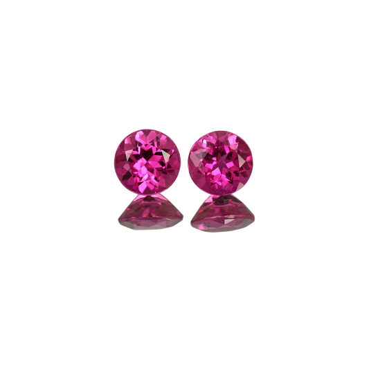 7mm Round Rubellite Pair