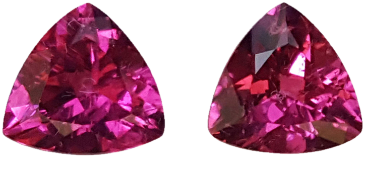 7mm Trillion Rubellite Pair