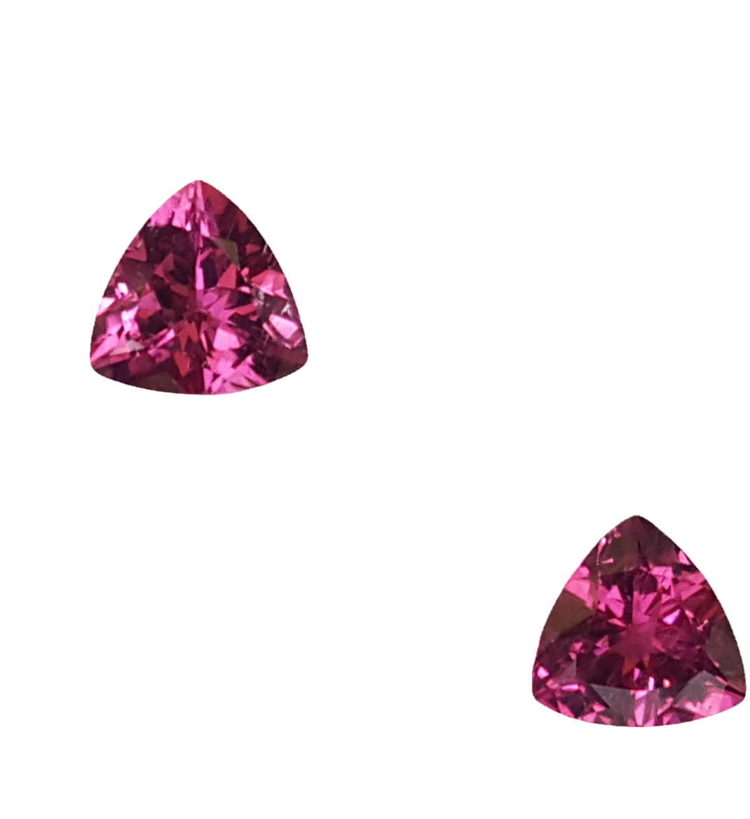 7mm Trillion Rubellite Pair