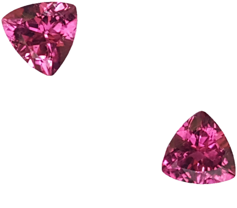 7mm Trillion Rubellite Pair