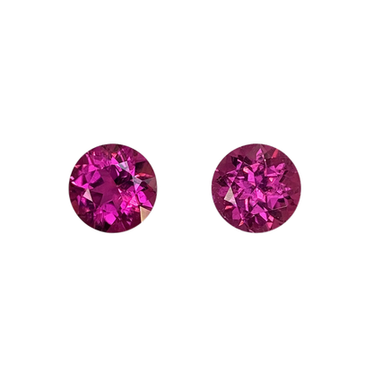 8mm Round Fuchsia Color Rubellite Pair