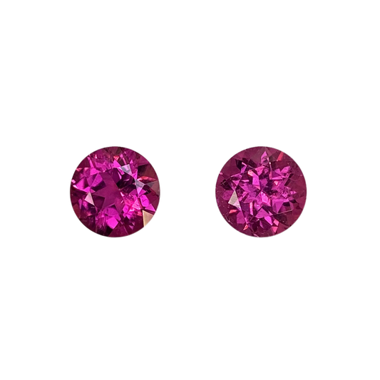 8mm Round Fuchsia Color Rubellite Pair