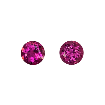 8mm Round Fuchsia Color Rubellite Pair