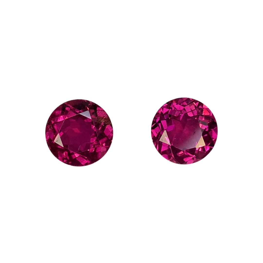 8mm Round Reddish Color Rubellite