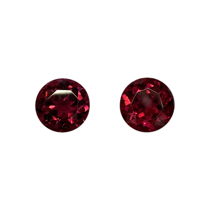 8mm Round Reddish Color Rubellite Pair