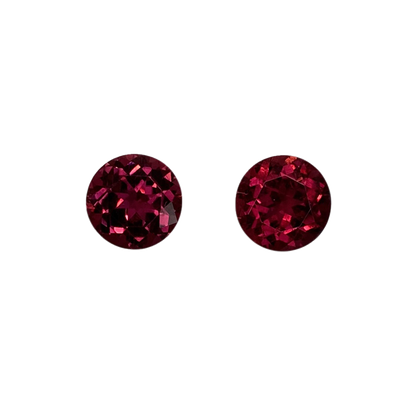 8mm Round Reddish Color Rubellite Pair