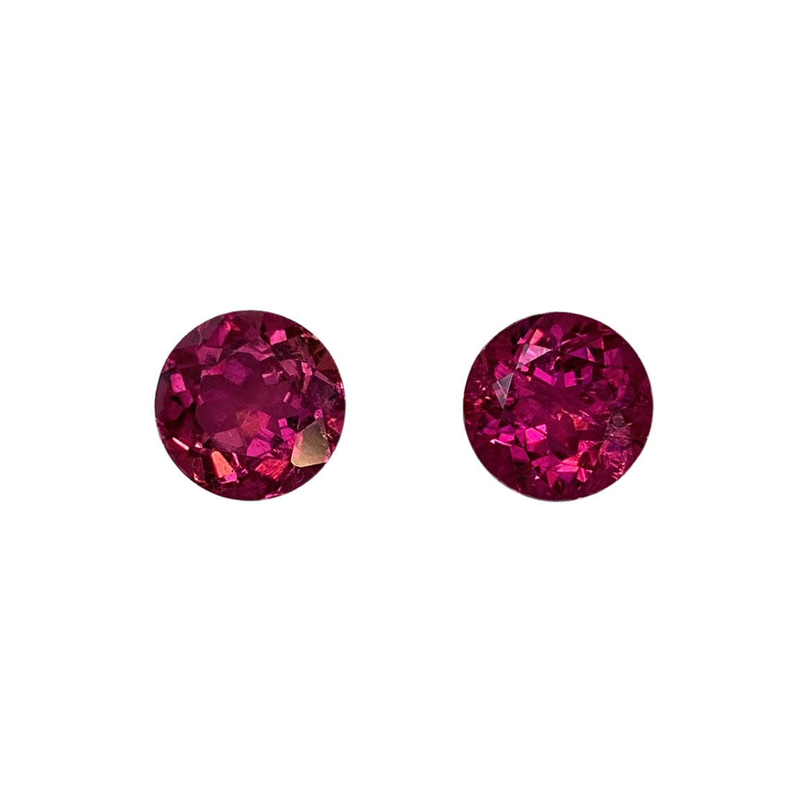 8mm Round Fuchsia Color Rubellite Pair