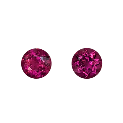 7.5mm Round Fuchsia Color Rubellite Pair
