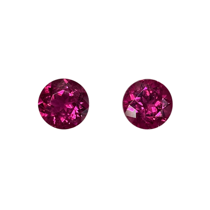7.5mm Round Fuchsia Color Rubellite Pair