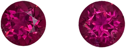 7.5mm Round Fuchsia Color Rubellite Pair