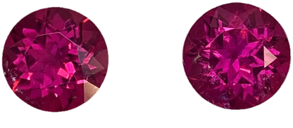 7.5mm Round Fuchsia Color Rubellite Pair