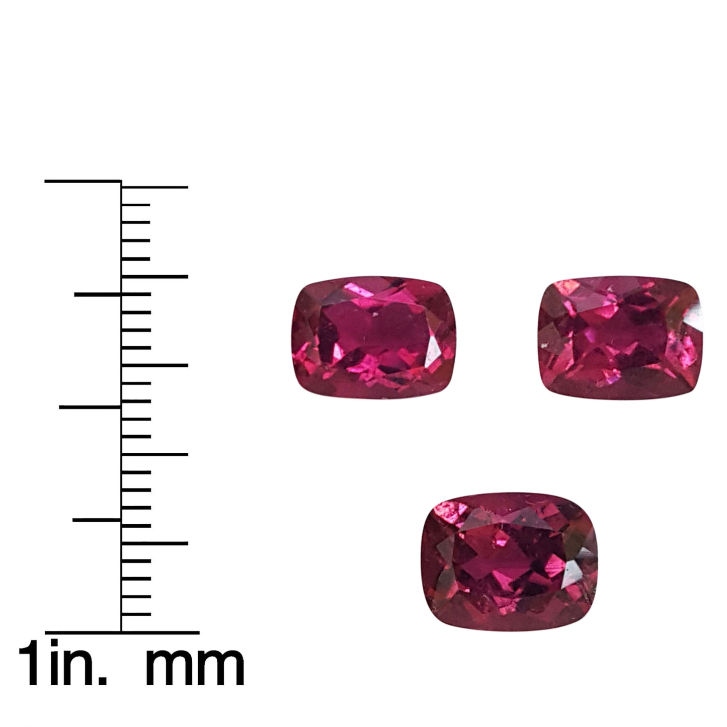 10x8mm Cushion Rubellite Set