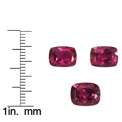 10x8mm Cushion Rubellite Set
