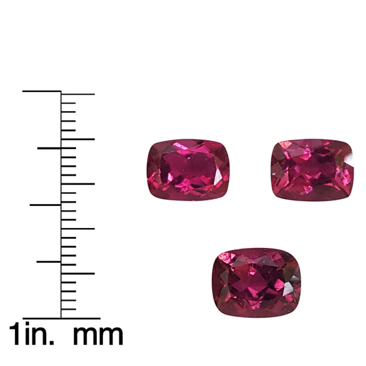 10x8mm Cushion Rubellite Set