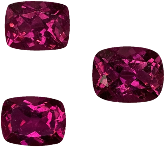 10x8mm Cushion Rubellite Set
