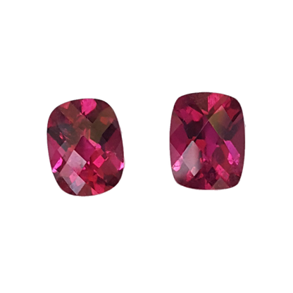9x7mm Cushion Rubellite Pair