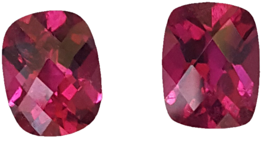 9x7mm Cushion Rubellite Pair