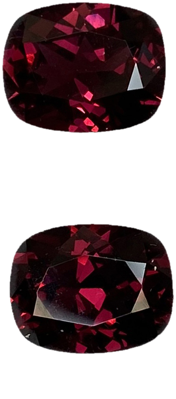 10x8mm Cushion Rubellite Pair