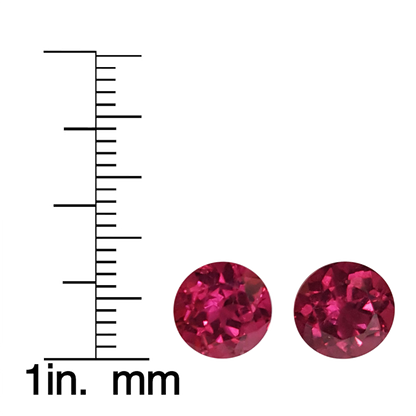 8mm Round AA Color Rubellite Pair