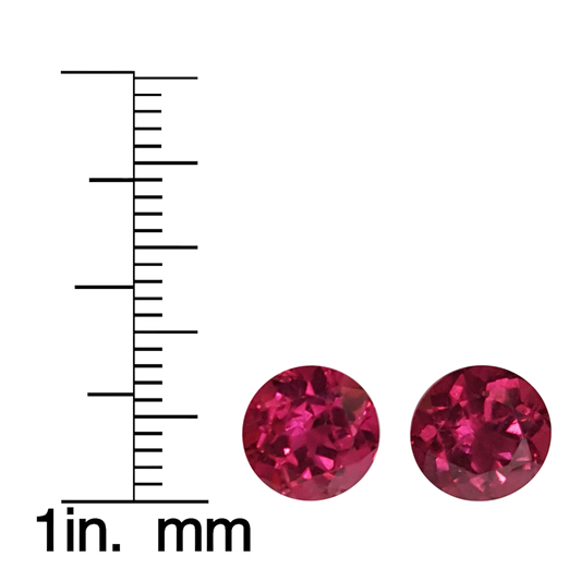 8mm Round AA Color Rubellite Pair