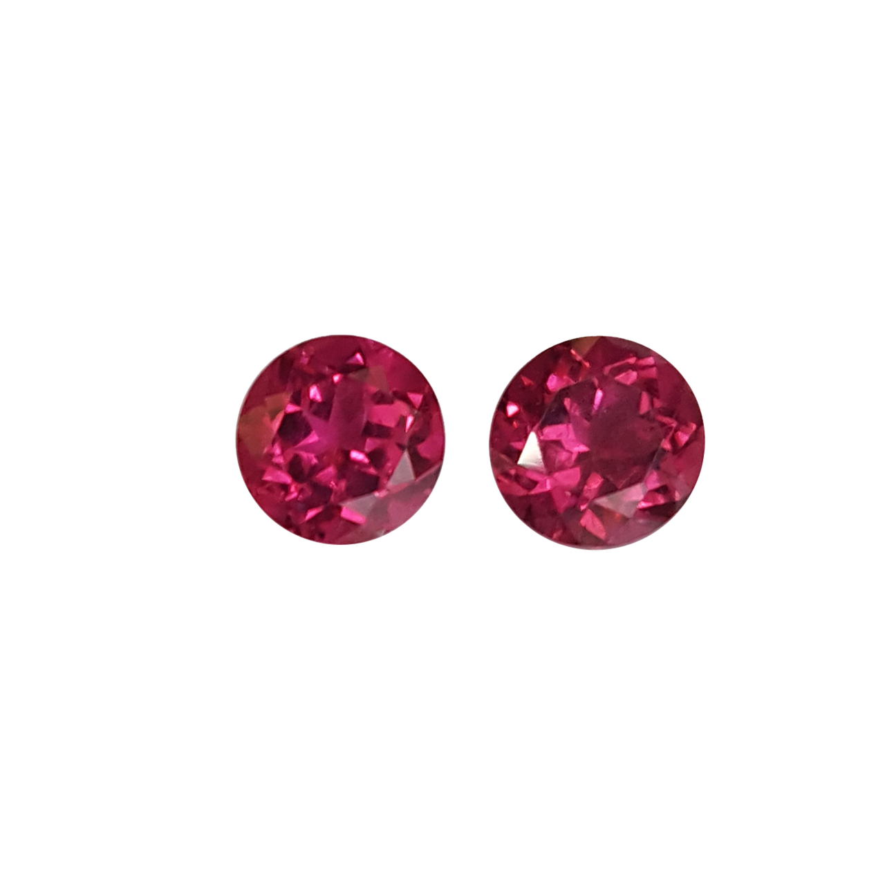 8mm Round AA Color Rubellite Pair