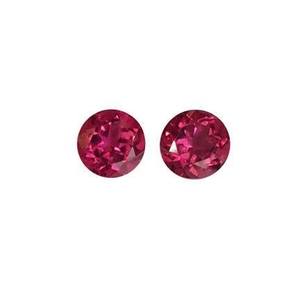 8mm Round AA Color Rubellite Pair