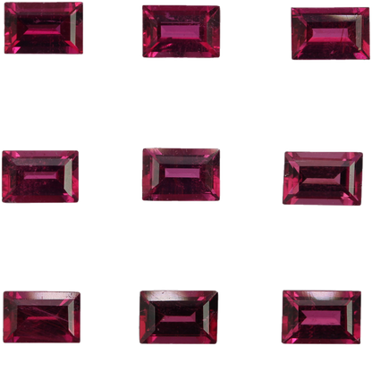 6x4mm Baguette Rubellite