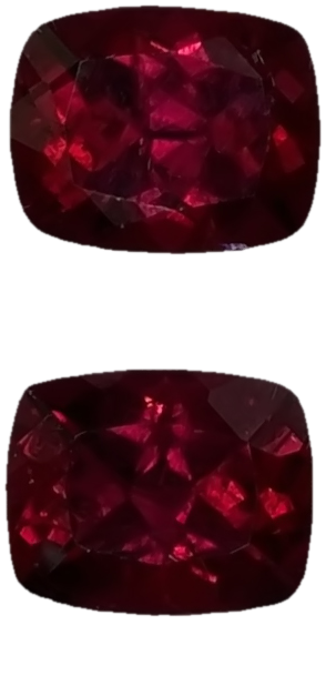 10x8mm Cushion Reddish Color Rubellite Pair