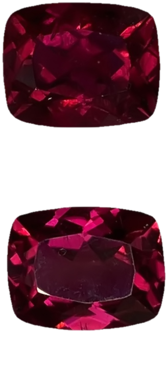 10x8mm Cushion Reddish Color Rubellite Pair