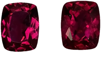 10x8mm Cushion Reddish Color Rubellite Pair