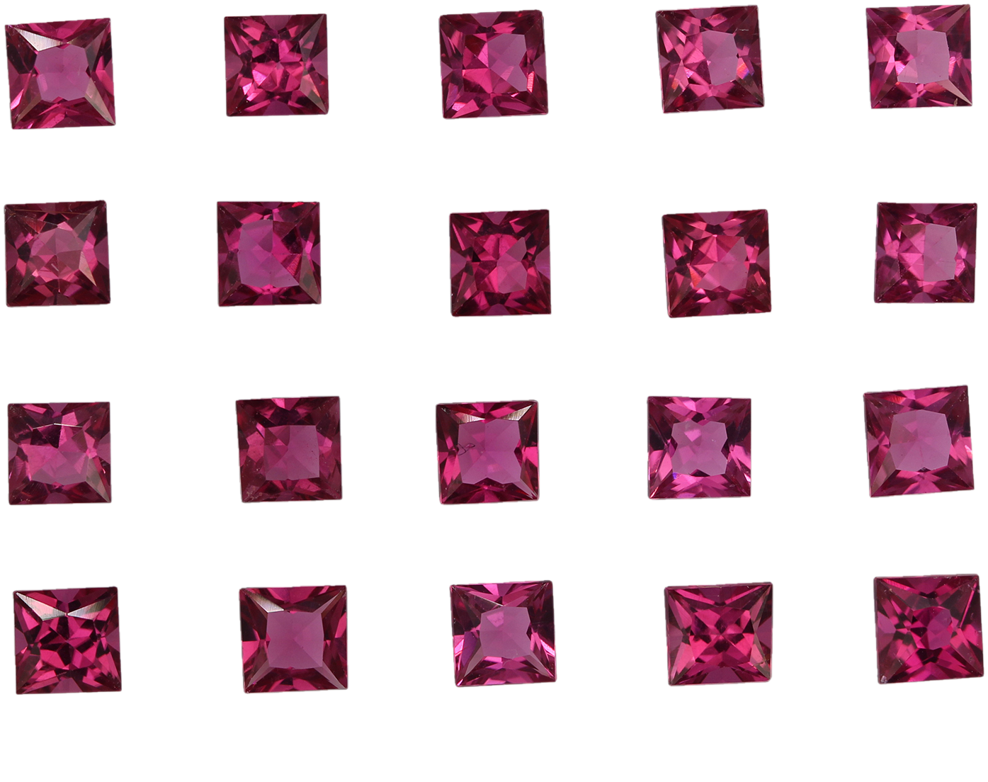 4mm Princess Cut Rubellite