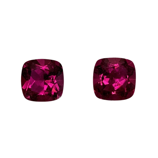 8mm Cushion Fuchsia Color Rubellite Pair