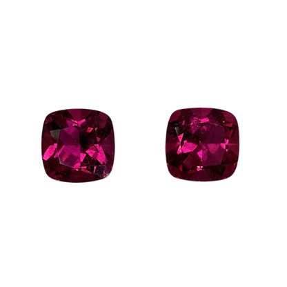 8mm Cushion Fuchsia Color Rubellite Pair