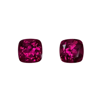 8mm Cushion Fuchsia Color Rubellite Pair
