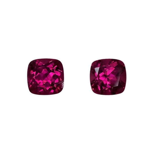 8mm Cushion Fuchsia Color Rubellite Pair