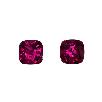 8mm Cushion Fuchsia Color Rubellite Pair