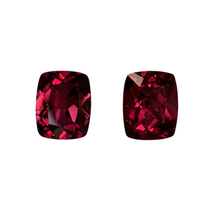 10x8mm Cushion Reddish Color Rubellite Pair