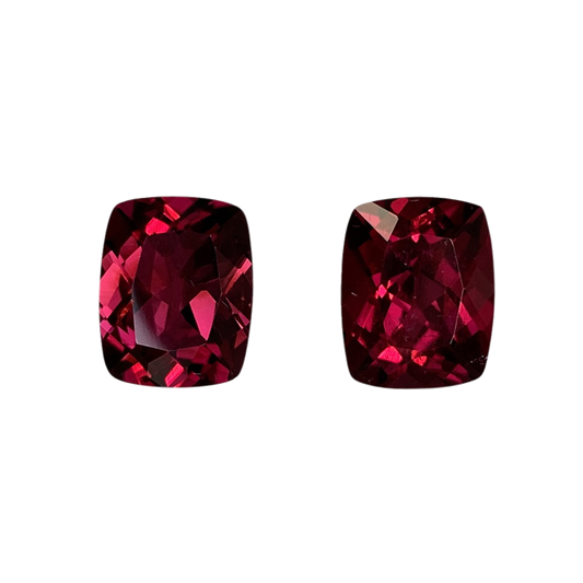 10x8mm Cushion Reddish Color Rubellite Pair