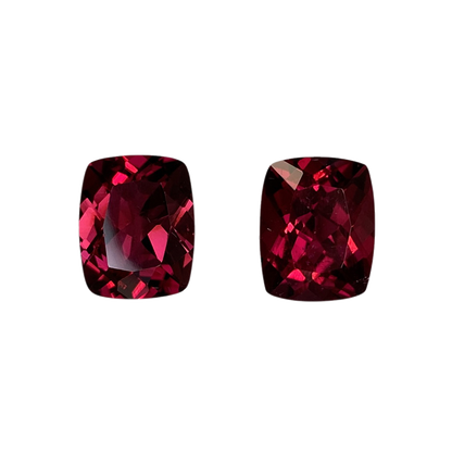 10x8mm Cushion Reddish Color Rubellite Pair