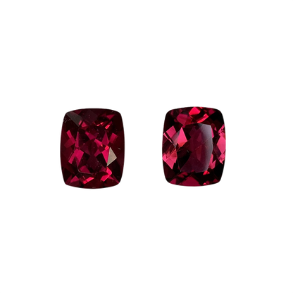 10x8mm Cushion Reddish Color Rubellite Pair