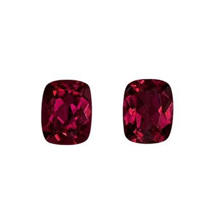 9x7mm Cushion Reddish Color Rubellite Pair