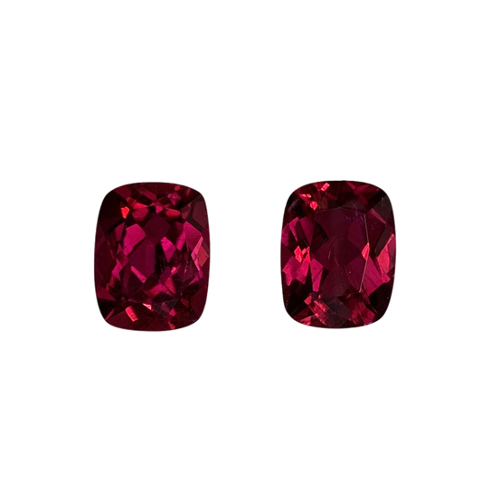 9x7mm Cushion Reddish Color Rubellite Pair
