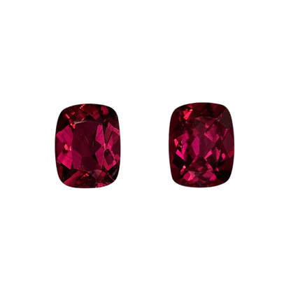 9x7mm Cushion Reddish Color Rubellite Pair