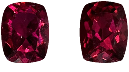 9x7mm Cushion Reddish Color Rubellite Pair