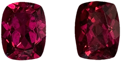 9x7mm Cushion Reddish Color Rubellite Pair