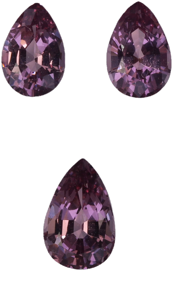 3.82ct Pear Shape Medium Pink Spinel Suite