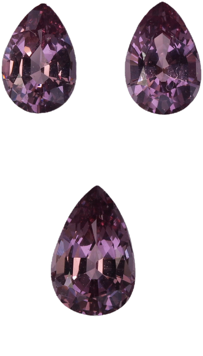 3.82ct Pear Shape Medium Pink Spinel Suite